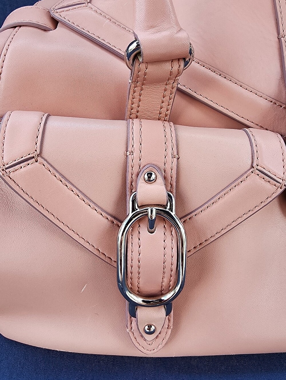 Cole Haan Blush Pink Leather Shoulder Bag with Buckle Accents - Picture 3 of 15